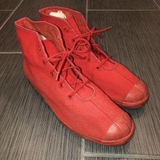 Vintage 30s - 60s Red Canvas Sneakers Bata Eddie Bauer Rare Usa