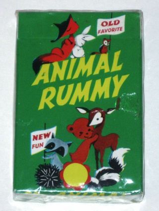 Vintage 1960s Arrco Animal Rummy Card Game Deck Pla - Mor