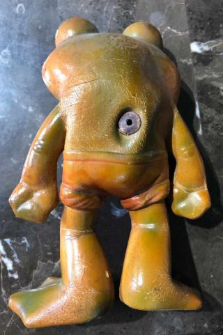 Vintage Antique 1940s Rempel Akron Ohio Froggy 6 - inch tall Rubber Squeaker Toy 2