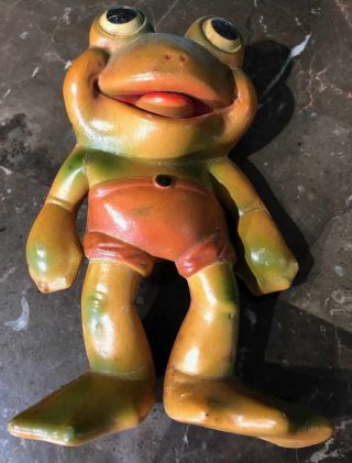 Vintage Antique 1940s Rempel Akron Ohio Froggy 6 - inch tall Rubber Squeaker Toy 3