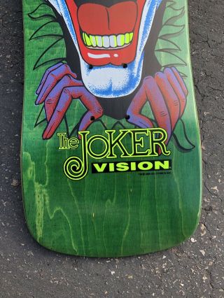 Very Rare Vintage 1989 Vision JOKER Skateboard Deck DC Comics NOS 7