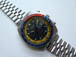 Rare Vintage Steel SEIKO Pogue Automatic Men ' s Chronograph watch from 1974 ' s 2