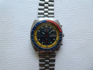 Rare Vintage Steel SEIKO Pogue Automatic Men ' s Chronograph watch from 1974 ' s 4