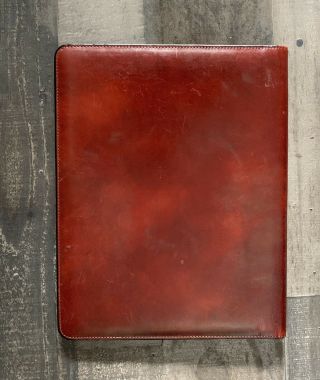 Bosca Leather Portfolio Hand Stained Hide Padfolio Writing Pad Brown USA Vtg 2
