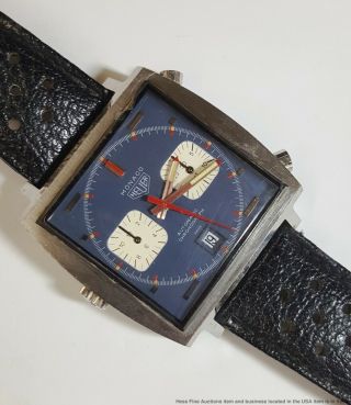Rare Vintage Heuer 1133 XL Monaco Mens Chronograph Date Steel 1970s Automatic 8