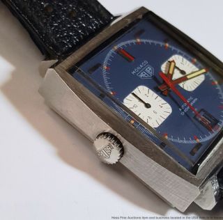Rare Vintage Heuer 1133 XL Monaco Mens Chronograph Date Steel 1970s Automatic 9