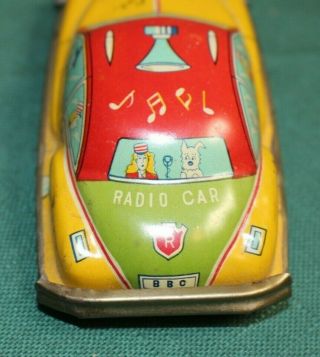 VINTAGE TIN TOY CAR - - RADIO CAR - - MADE IN JAPAN BY HAJI 3