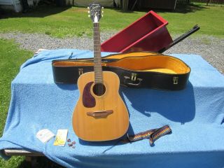 Fabulous Vintage 1970 Harmony Sovereign Acoustic Guitar H1260 F - 70 Jw And Case