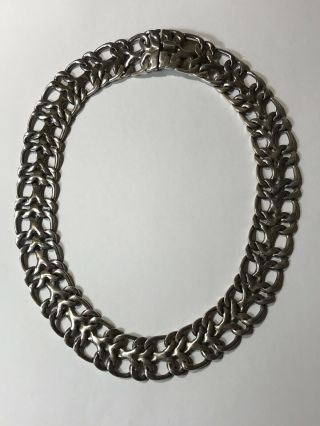 Vintage Taxco Sterling Silver Modernist Large Choker/necklace Brutalist 138 Gr