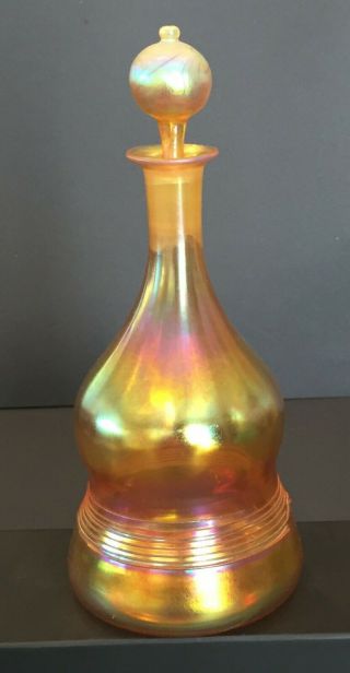 ANTIQUE SIGNED L.  C.  T.  TIFFANY STUDIOS FAVRILE ART GLASS DECANTER RIBBED GOLD 3