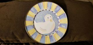 Mackenzie - Childs Yellow & Blue Enameled Mug,  Bowl & Plate with Duck 2