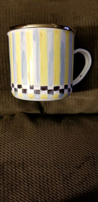 Mackenzie - Childs Yellow & Blue Enameled Mug,  Bowl & Plate with Duck 5