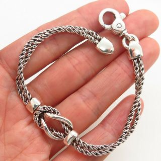 Tiffany & Co.  Italy 925 Sterling Silver Double Twisted Rope Chain Bracelet 2