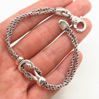 Tiffany & Co.  Italy 925 Sterling Silver Double Twisted Rope Chain Bracelet 3