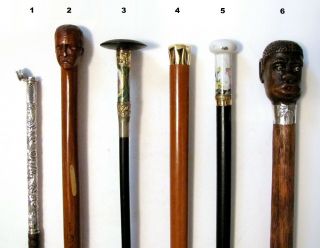 Rare Mechanical Hand Carved Black Americana Silver Walking Stick Cane 6 Of 6