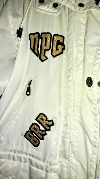 & Rare Prince White NPG BRR Jacket GOLD Symbol From Paisley Park w/Hat 2
