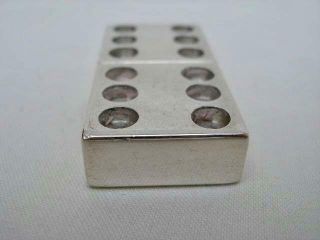 Dunhill Hallmarked Solid Sterling Silver Paper Weight In The Form of a Domino. 8