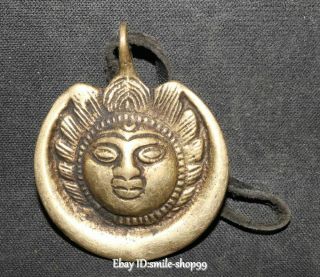 Collect Tibet Copper Myth Sun God Beauty Belle Goddess Amulet Pendant Statue