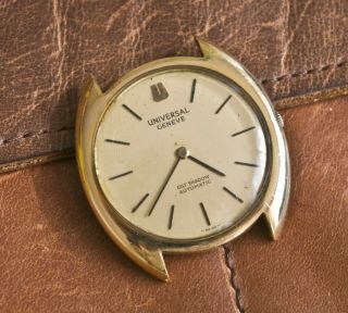 Vintage Universal Geneve Gilt Shadow Slim Watch Automatic Cal.  1 - 66 Microrotor