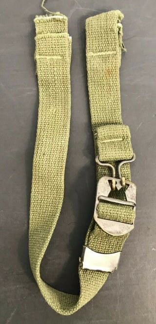 Wwii Od7 Chinstrap Set W/raised Bar Buckle & Wire J Hook M1 Helmet