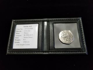 Atocha UNUSUAL 2 Reales Grade ONE Extremely RARE OVERWEIGHT COIN 8.  3 grams 2