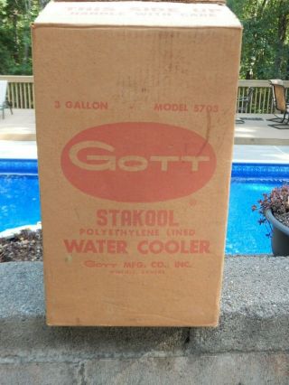 Gott Insulated Galvanized Water Cooler Model 5703 Vintage Opened 2day