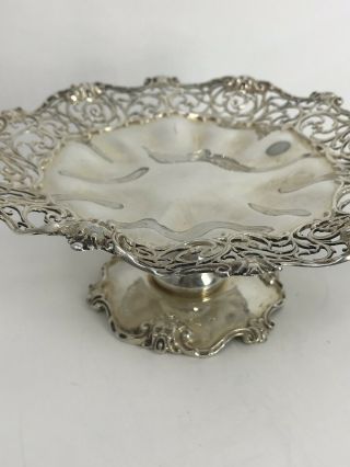 Antique Shreve Crump & Low Sterling Silver Serving Compote W/ Faces
