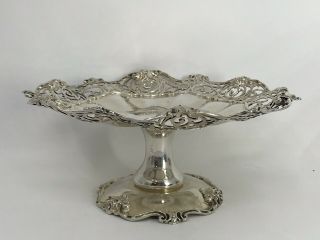 Antique Shreve Crump & Low Sterling Silver Serving Compote w/ Faces 4
