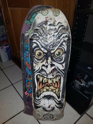 Rare 1980 ' s Santa Cruz face rob roskopp Vintage skateboard 11