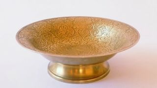 Antique Copper Brass Bowl Rare Vintage Art Crafts Handmade Jerusalem Very Old