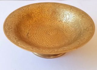 Antique Copper Brass Bowl Rare Vintage Art Crafts Handmade Jerusalem Very Old 3