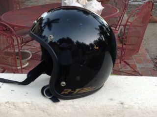 Vintage 1981 Bell R - T Helmet Moto Motorcycle Black Sz.  7 - 1/8 Or 57 Cm Asis