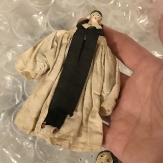 Rare Miniature Antique Grodnertal Peg Wooden Doll Priest