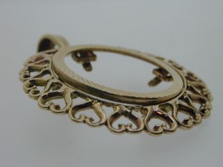 Vintage Sovereign Mount 9 Carat Gold Pendant Necklace Heart Design 5.  2g 1990 6