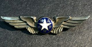 Wwii Naafw National Association Of Air Force Women Wings Brooch Sterling Wasp