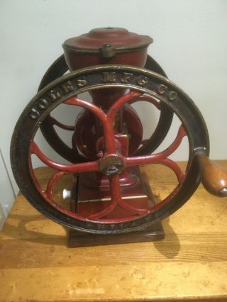 ANTIQUE CAST IRON COLES 2 - WHEEL COFFEE GRINDER MILL GREAT 4