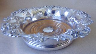 Gorgeous Large Sterling Silver Boss Grapes & Vine Leaves Wine Coaster 1839