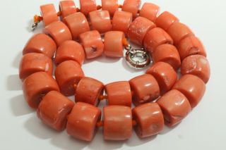 100 Natural Organic Untreated Undyed Shrimp Salmon Color Coral Necklace 12