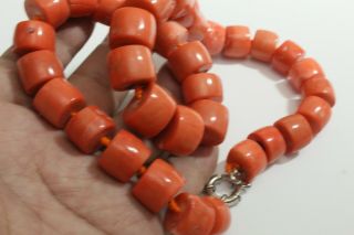 100 Natural Organic Untreated Undyed Shrimp Salmon Color Coral Necklace 3