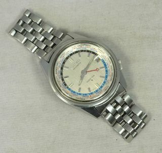 Vintage Seiko World Time Automatic GMT Men ' s Watch 6117 - 6010 2
