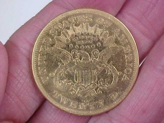 1874 - CC $20 Liberty Double Eagle Gold Coin FINE Detail Cleaned.  Very Rare CC 2