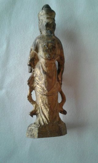 Small Antique Chinese Gilt Bronze Buddha Figure 3