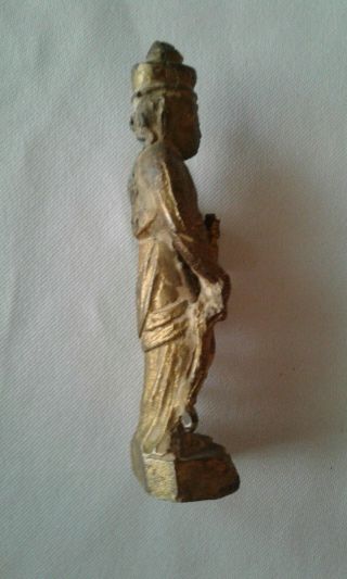 Small Antique Chinese Gilt Bronze Buddha Figure 5