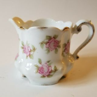 Vintage Porcelain Floral Creamer Pink Roses