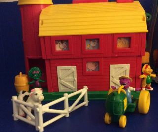 Rare Playskool Barney Farm Playset Complete 2