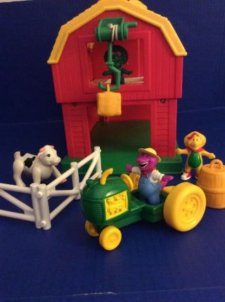 Rare Playskool Barney Farm Playset Complete 3