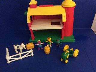 Rare Playskool Barney Farm Playset Complete 4