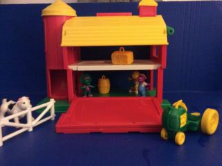 Rare Playskool Barney Farm Playset Complete 7