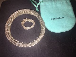 Authentic Tiffany & Co Somerset Mesh Bracelet & Bonus Matching Ring Set
