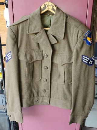 Rare Early Usaf 1946 Post Ww2 Usaf Transitional Ike Jacket,  Named,  Trng Cmd